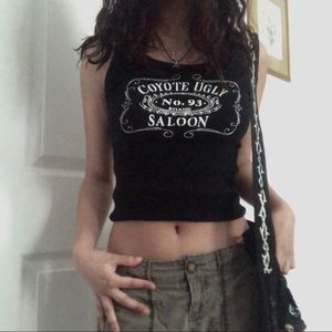 SOLD‼️‼️Twilight core grunge cyber y2k mall goth punk graphic ribbed tank top